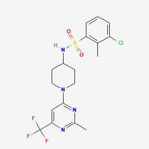 3-chloro-2-methyl-N-(1-(2-methyl-6-(trifluoromethyl)pyrimidin-4-yl)piperidin-4-yl)benzenesulfonamide