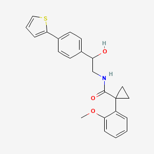molecular formula C23H23NO3S B2806030 N-{2-hydroxy-2-[4-(thiophen-2-yl)phenyl]ethyl}-1-(2-methoxyphenyl)cyclopropane-1-carboxamide CAS No. 2380189-06-8