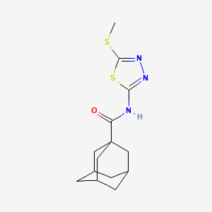 molecular formula C14H19N3OS2 B2806035 N-[5-(methylsulfanyl)-1,3,4-thiadiazol-2-yl]adamantane-1-carboxamide CAS No. 393573-00-7