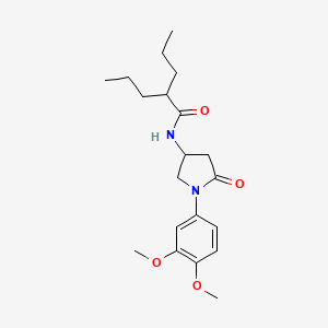molecular formula C20H30N2O4 B2806049 N-[1-(3,4-dimethoxyphenyl)-5-oxopyrrolidin-3-yl]-2-propylpentanamide CAS No. 900996-38-5