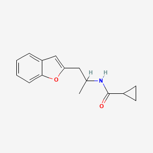 molecular formula C15H17NO2 B2806079 N-[1-(1-benzofuran-2-yl)propan-2-yl]cyclopropanecarboxamide CAS No. 2034293-42-8