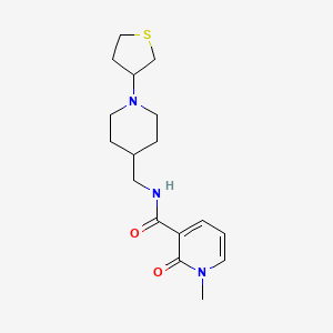 molecular formula C17H25N3O2S B2806092 1-methyl-2-oxo-N-{[1-(thiolan-3-yl)piperidin-4-yl]methyl}-1,2-dihydropyridine-3-carboxamide CAS No. 2034591-34-7