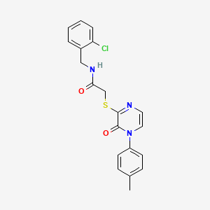 molecular formula C20H18ClN3O2S B2806121 N-[(2-chlorophenyl)methyl]-2-{[4-(4-methylphenyl)-3-oxo-3,4-dihydropyrazin-2-yl]sulfanyl}acetamide CAS No. 941978-16-1