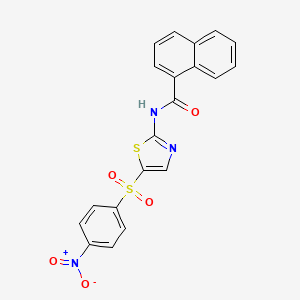 molecular formula C20H13N3O5S2 B2806135 N-[5-(4-nitrobenzenesulfonyl)-1,3-thiazol-2-yl]naphthalene-1-carboxamide CAS No. 361471-44-5