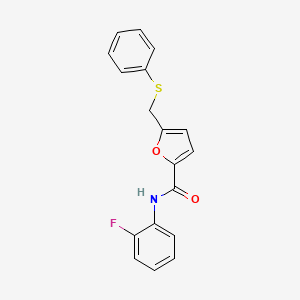 molecular formula C18H14FNO2S B2806146 N-(2-fluorophenyl)-5-[(phenylsulfanyl)methyl]furan-2-carboxamide CAS No. 868154-36-3