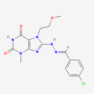 B2806180 8-[(2E)-2-(4-chlorobenzylidene)hydrazinyl]-7-(2-methoxyethyl)-3-methyl-3,7-dihydro-1H-purine-2,6-dione CAS No. 372184-19-5