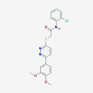 molecular formula C20H18ClN3O3S B2806284 N-(2-chlorophenyl)-2-{[6-(3,4-dimethoxyphenyl)pyridazin-3-yl]sulfanyl}acetamide CAS No. 922988-92-9