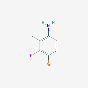molecular formula C7H7BrFN B2806307 4-Bromo-3-fluoro-2-methylaniline CAS No. 127408-03-1