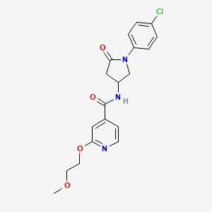 molecular formula C19H20ClN3O4 B2806315 N-[1-(4-chlorophenyl)-5-oxopyrrolidin-3-yl]-2-(2-methoxyethoxy)pyridine-4-carboxamide CAS No. 2034239-08-0
