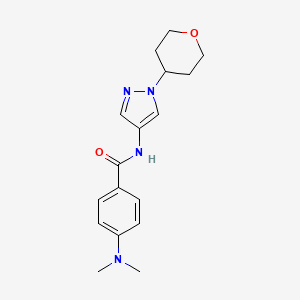 molecular formula C17H22N4O2 B2806331 4-(dimethylamino)-N-[1-(oxan-4-yl)-1H-pyrazol-4-yl]benzamide CAS No. 1797551-88-2