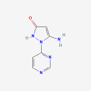 molecular formula C7H7N5O B2806396 5-amino-1-(pyrimidin-4-yl)-1H-pyrazol-3-ol CAS No. 1503020-13-0