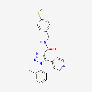 molecular formula C23H21N5OS B2806411 1-(2-methylphenyl)-N-{[4-(methylsulfanyl)phenyl]methyl}-5-(pyridin-4-yl)-1H-1,2,3-triazole-4-carboxamide CAS No. 1251689-46-9