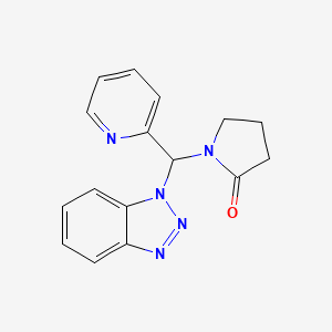 molecular formula C16H15N5O B2806443 1-[1H-1,2,3-Benzotriazol-1-yl(pyridin-2-yl)methyl]pyrrolidin-2-one CAS No. 343328-67-6