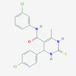 N-(3-chlorophenyl)-4-(4-chlorophenyl)-6-methyl-2-thioxo-1,2,3,4-tetrahydropyrimidine-5-carboxamide