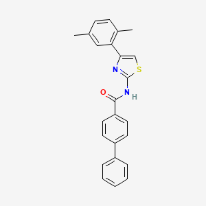 molecular formula C24H20N2OS B2806449 N-[4-(2,5-dimethylphenyl)-1,3-thiazol-2-yl]-[1,1'-biphenyl]-4-carboxamide CAS No. 313376-13-5