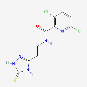 3,6-dichloro-N-[2-(4-methyl-5-sulfanyl-4H-1,2,4-triazol-3-yl)ethyl]pyridine-2-carboxamide