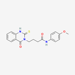 molecular formula C19H19N3O3S B2806457 N-(4-methoxyphenyl)-4-(4-oxo-2-thioxo-1,2-dihydroquinazolin-3(4H)-yl)butanamide CAS No. 443353-50-2