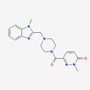 2-methyl-6-(4-((1-methyl-1H-benzo[d]imidazol-2-yl)methyl)piperazine-1-carbonyl)pyridazin-3(2H)-one