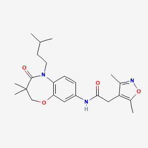 2-(3,5-dimethylisoxazol-4-yl)-N-(5-isopentyl-3,3-dimethyl-4-oxo-2,3,4,5-tetrahydrobenzo[b][1,4]oxazepin-8-yl)acetamide