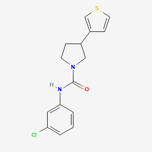 molecular formula C15H15ClN2OS B2806470 N-(3-chlorophenyl)-3-(thiophen-3-yl)pyrrolidine-1-carboxamide CAS No. 2191265-48-0