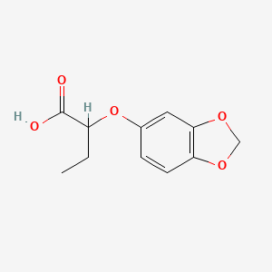 molecular formula C11H12O5 B2806481 2-(Benzo[1,3]dioxol-5-yloxy)-butyric acid CAS No. 869946-46-3