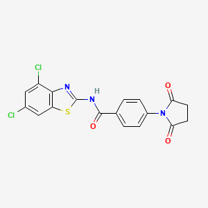 molecular formula C18H11Cl2N3O3S B2806498 N-(4,6-dichloro-1,3-benzothiazol-2-yl)-4-(2,5-dioxopyrrolidin-1-yl)benzamide CAS No. 897759-44-3