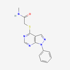 molecular formula C14H13N5OS B2806520 N-methyl-2-(1-phenylpyrazolo[3,4-d]pyrimidin-4-yl)sulfanylacetamide CAS No. 70011-72-2