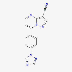 7-[4-(1H-1,2,4-triazol-1-yl)phenyl]pyrazolo[1,5-a]pyrimidine-3-carbonitrile