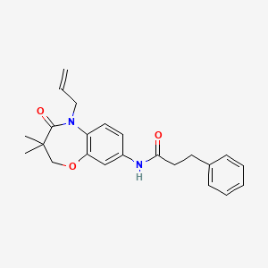 N-(5-allyl-3,3-dimethyl-4-oxo-2,3,4,5-tetrahydrobenzo[b][1,4]oxazepin-8-yl)-3-phenylpropanamide