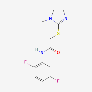 molecular formula C12H11F2N3OS B2806581 N-(2,5-difluorophenyl)-2-[(1-methyl-1H-imidazol-2-yl)sulfanyl]acetamide CAS No. 303091-56-7