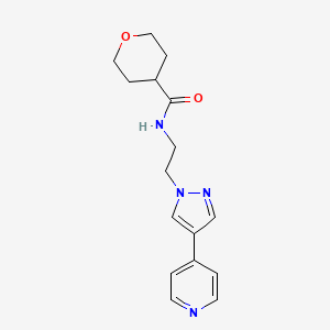 molecular formula C16H20N4O2 B2806602 N-{2-[4-(pyridin-4-yl)-1H-pyrazol-1-yl]ethyl}oxane-4-carboxamide CAS No. 2034507-01-0