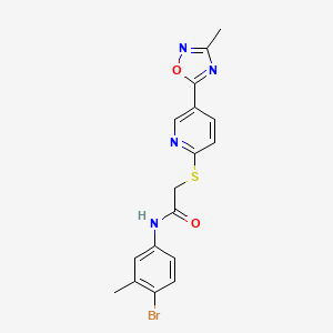 N-(4-bromo-3-methylphenyl)-2-((5-(3-methyl-1,2,4-oxadiazol-5-yl)pyridin-2-yl)thio)acetamide