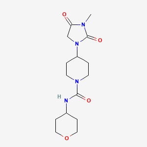 4-(3-methyl-2,4-dioxoimidazolidin-1-yl)-N-(tetrahydro-2H-pyran-4-yl)piperidine-1-carboxamide