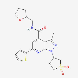 1-(1,1-dioxidotetrahydrothiophen-3-yl)-3-methyl-N-((tetrahydrofuran-2-yl)methyl)-6-(thiophen-2-yl)-1H-pyrazolo[3,4-b]pyridine-4-carboxamide