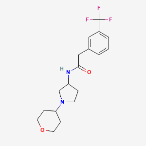 molecular formula C18H23F3N2O2 B2806659 N-[1-(oxan-4-yl)pyrrolidin-3-yl]-2-[3-(trifluoromethyl)phenyl]acetamide CAS No. 2309554-48-9