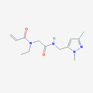 molecular formula C13H20N4O2 B2806669 N-[2-[(2,5-Dimethylpyrazol-3-yl)methylamino]-2-oxoethyl]-N-ethylprop-2-enamide CAS No. 2361839-26-9