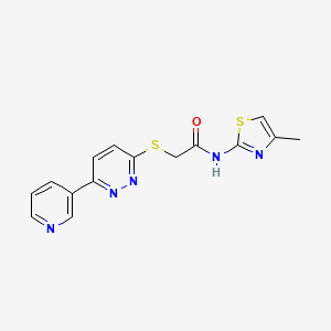 molecular formula C15H13N5OS2 B2806681 N-(4-methylthiazol-2-yl)-2-((6-(pyridin-3-yl)pyridazin-3-yl)thio)acetamide CAS No. 894001-74-2