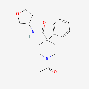 molecular formula C19H24N2O3 B2806683 N-(Oxolan-3-yl)-4-phenyl-1-prop-2-enoylpiperidine-4-carboxamide CAS No. 2202322-54-9