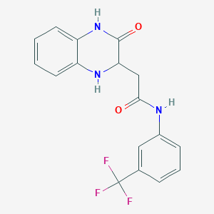 molecular formula C17H14F3N3O2 B2806687 2-(3-oxo-1,2,3,4-tetrahydroquinoxalin-2-yl)-N-[3-(trifluoromethyl)phenyl]acetamide CAS No. 312713-63-6