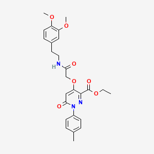 molecular formula C26H29N3O7 B2806690 ethyl 4-({[2-(3,4-dimethoxyphenyl)ethyl]carbamoyl}methoxy)-1-(4-methylphenyl)-6-oxo-1,6-dihydropyridazine-3-carboxylate CAS No. 899943-22-7