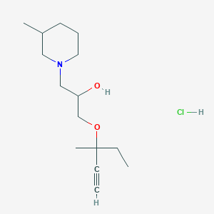 molecular formula C15H28ClNO2 B2806697 1-((3-Methylpent-1-yn-3-yl)oxy)-3-(3-methylpiperidin-1-yl)propan-2-ol hydrochloride CAS No. 1212153-31-5