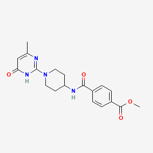 molecular formula C19H22N4O4 B2806706 Methyl 4-((1-(4-methyl-6-oxo-1,6-dihydropyrimidin-2-yl)piperidin-4-yl)carbamoyl)benzoate CAS No. 2034550-83-7