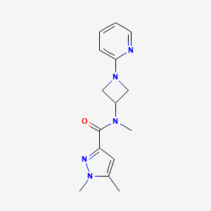 molecular formula C15H19N5O B2806726 N,1,5-trimethyl-N-[1-(pyridin-2-yl)azetidin-3-yl]-1H-pyrazole-3-carboxamide CAS No. 2415622-25-0