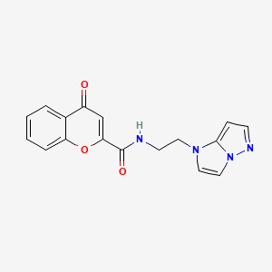 molecular formula C17H14N4O3 B2806731 N-(2-(1H-imidazo[1,2-b]pyrazol-1-yl)ethyl)-4-oxo-4H-chromene-2-carboxamide CAS No. 1797823-25-6