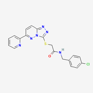 molecular formula C19H15ClN6OS B2806736 N-(4-chlorobenzyl)-2-((6-(pyridin-2-yl)-[1,2,4]triazolo[4,3-b]pyridazin-3-yl)thio)acetamide CAS No. 891105-85-4