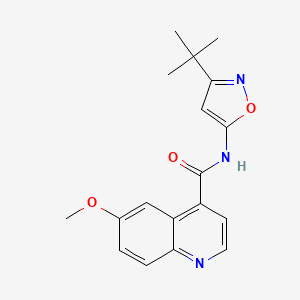 molecular formula C18H19N3O3 B2806744 N-(3-tert-butyl-1,2-oxazol-5-yl)-6-methoxyquinoline-4-carboxamide CAS No. 2415633-76-8
