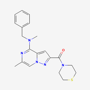 {4-[Benzyl(methyl)amino]-6-methylpyrazolo[1,5-a]pyrazin-2-yl}(1,4-thiazinan-4-yl)methanone