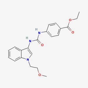 molecular formula C21H23N3O4 B2806764 ethyl 4-(3-(1-(2-methoxyethyl)-1H-indol-3-yl)ureido)benzoate CAS No. 923096-23-5
