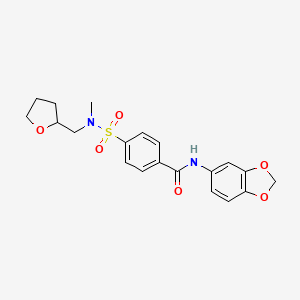 molecular formula C20H22N2O6S B2806776 N-(2H-1,3-benzodioxol-5-yl)-4-{methyl[(oxolan-2-yl)methyl]sulfamoyl}benzamide CAS No. 868677-03-6