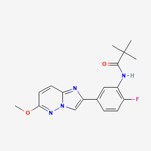 molecular formula C18H19FN4O2 B2806799 N-(2-fluoro-5-(6-methoxyimidazo[1,2-b]pyridazin-2-yl)phenyl)pivalamide CAS No. 952996-87-1